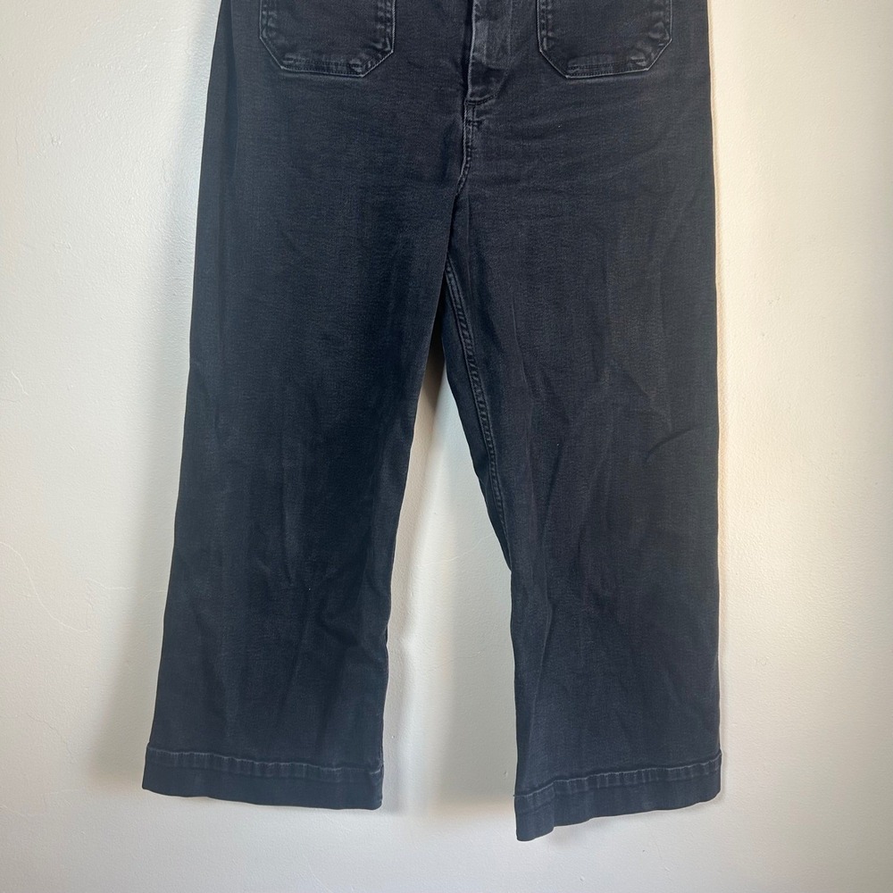 PILCRO Anthropologie Black Wide Leg Cropped Jeans High Rise Size 32 - Picture 2 of 6